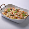 Seafood Ragout Ravioli with Fried Leek and Tobico